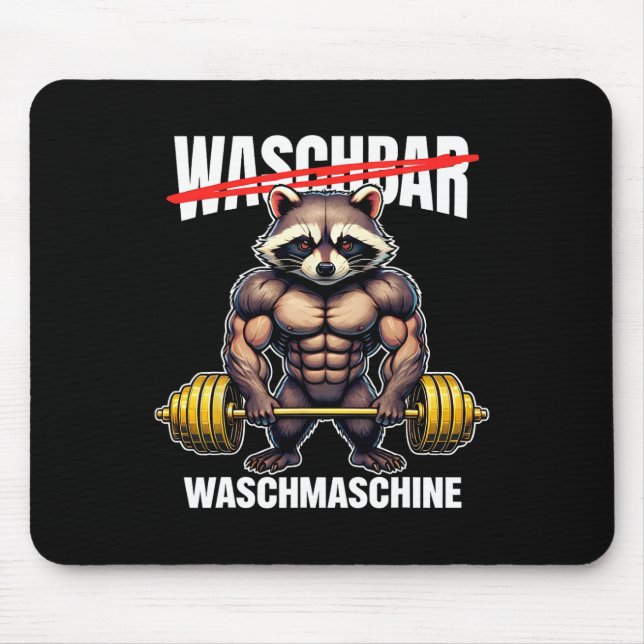 Tapis De Souris Raccoon Lave Machine Bodybuilding Fitness Gym (Devant)