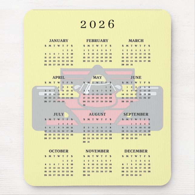 Tapis De Souris Race Car Design 2026 Calendar Mousepad (Devant)