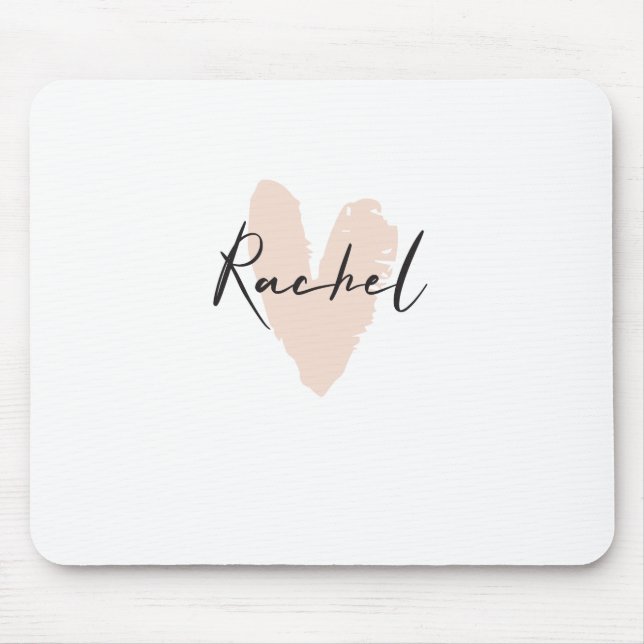 Tapis De Souris Rachel Nom du coeur Graphique (Devant)