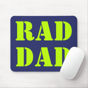 Tapis De Souris Rad Papa néon vert marine bleu typographie moderne