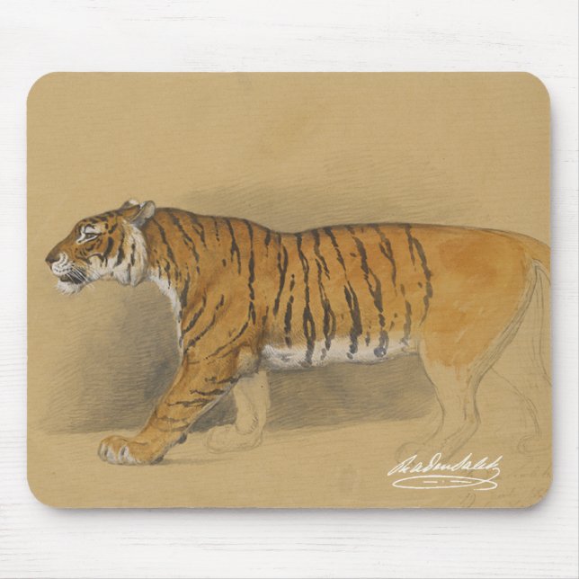 Tapis De Souris Raden Saleh® Mouse Pad 'Walking Javanese Tiger' (Devant)