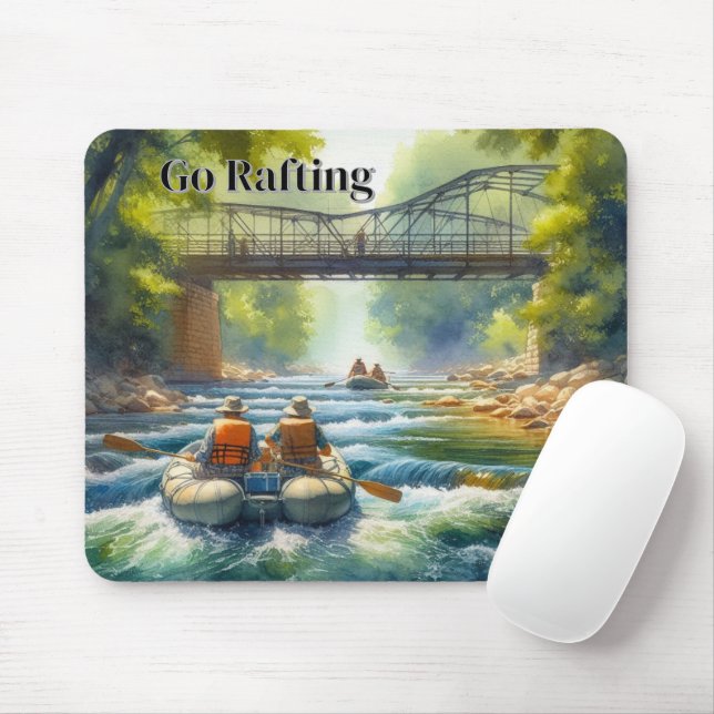 Tapis De Souris Rafting / Rivière Eau Blanche Mousepad (Avec souris)