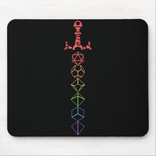 Tapis De Souris Rainbow Dice Sword Tablett RPG Jeu
