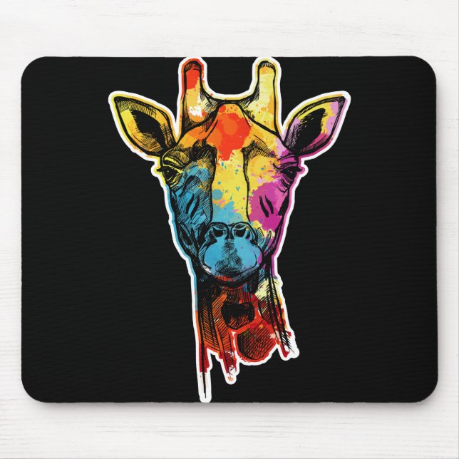 Tapis De Souris Rainbow DJ Cat Neon Animaux Drôle Avec Musique (Devant)