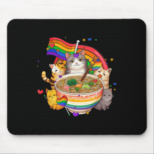Tapis De Souris Rainbow Flag Chats Ramen Anime Mois Gay pride Lgbt