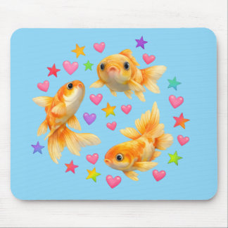 Tapis De Souris rainbow stars kawaii cute goldfish pet