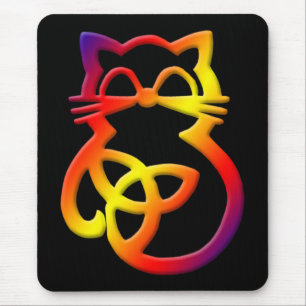 Tapis De Souris Rainbow Trinity Knot Celtic Cat Mousepad
