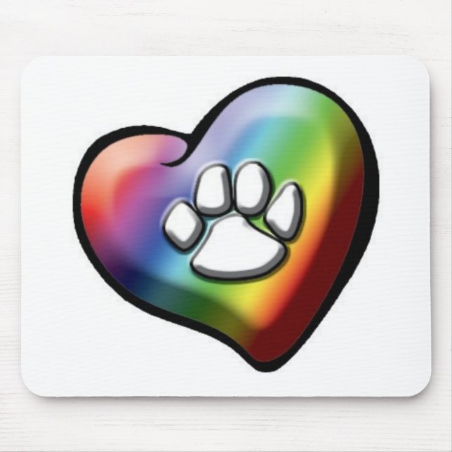 Tapis De Souris rainbowheartpawprint (Devant)