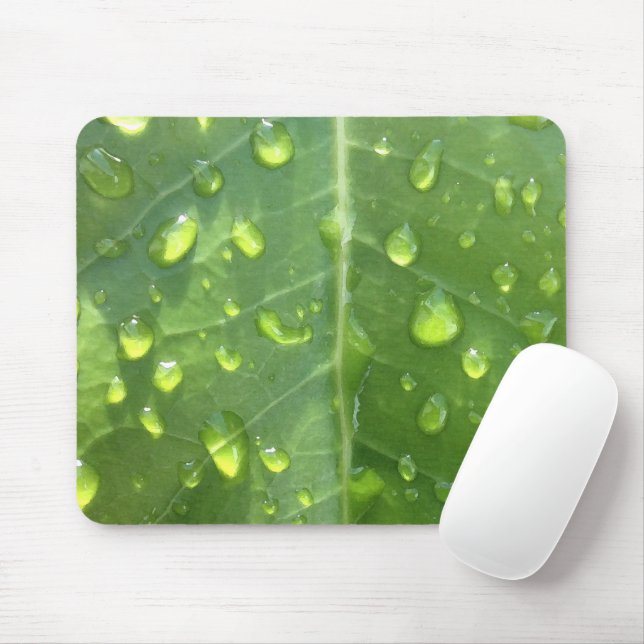 Tapis De Souris Raindrops sur une feuille (Avec souris)