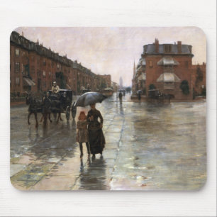 Tapis De Souris Rainy Day, Boston par Frederick Childe Hassam