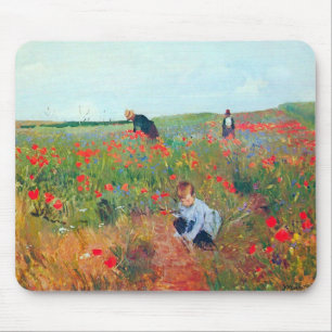 Tapis De Souris Ramasser les fleurs dans un champ, Mary Cassatt
