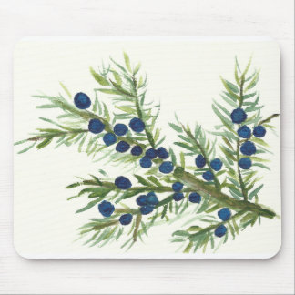 Tapis De Souris Rameau de genévrier avec baies bleues