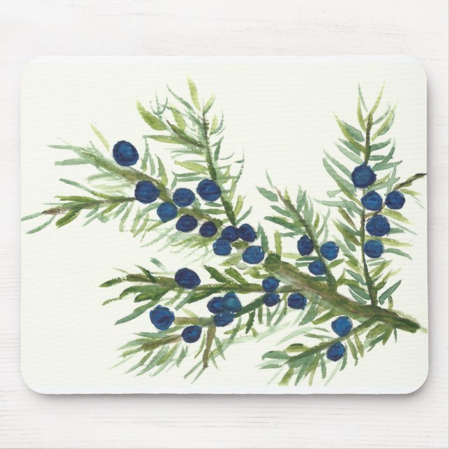 Tapis De Souris Rameau de genévrier avec baies bleues (Devant)