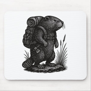 Tapis De Souris Randonneur Castor Randonnée Animaux Drôle Cottagec