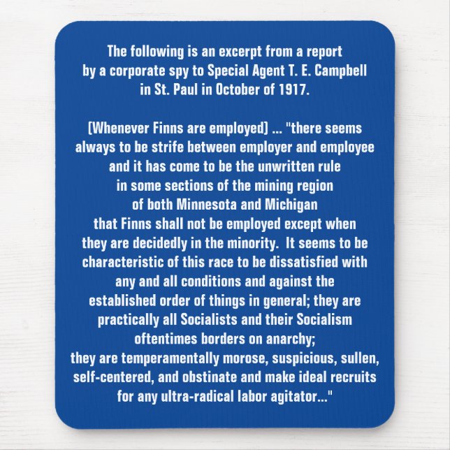 Tapis De Souris Rapport historique des États-Unis de 1917 sur les  (Devant)