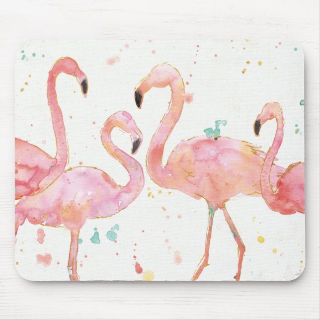 Tapis De Souris Rassemblement tropical de | des Flamants roses (Devant)