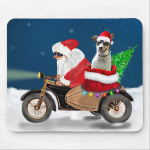 Tapis De Souris Rat Terrier Chien Noël Père Noël