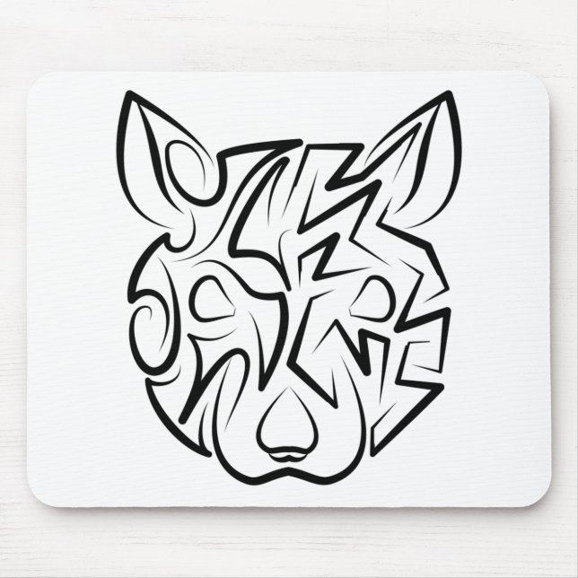 Tapis De Souris Rat tribal noir et blanc (Devant)