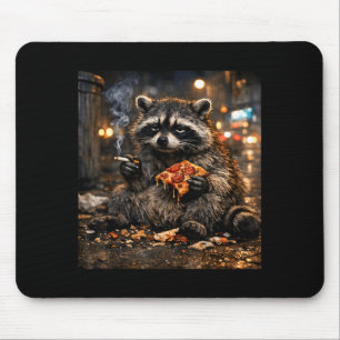 Tapis De Souris Raton laveur drôle fumant une cigarette humour mèm