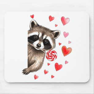Tapis De Souris Raton laveur sauvage drôle pour la Saint-Valentin