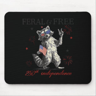 Tapis De Souris Raton laveur sauvage mais drapeau du 250e annivers