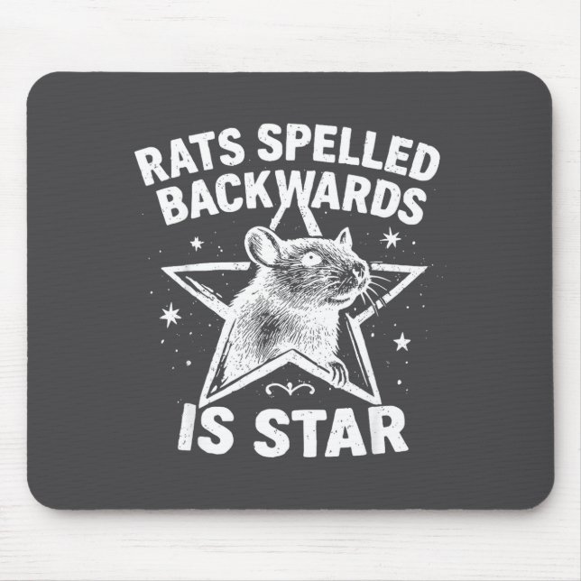 Tapis De Souris Rats Spelled Backwards Is Star  (Devant)