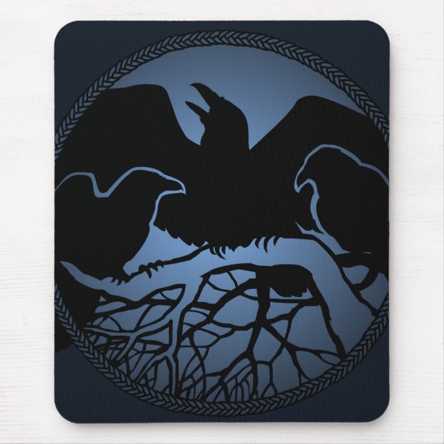 Tapis De Souris Raven Art Mouspads Cool Crow Art Computer Cadeaux (Devant)