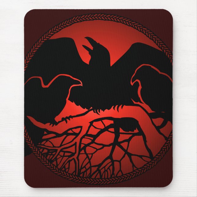 Tapis De Souris Raven Art Mouspads Cool Crow Art Computer Cadeaux (Devant)