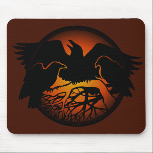 Tapis De Souris Raven Art Mouspads Cool Crow Art Computer Cadeaux