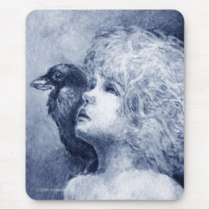 Tapis De Souris Raven sur mon épaule II Mousepad