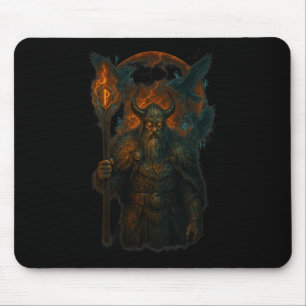 Tapis De Souris Raven Viking Halloween Design Norse Sorcerer Moon