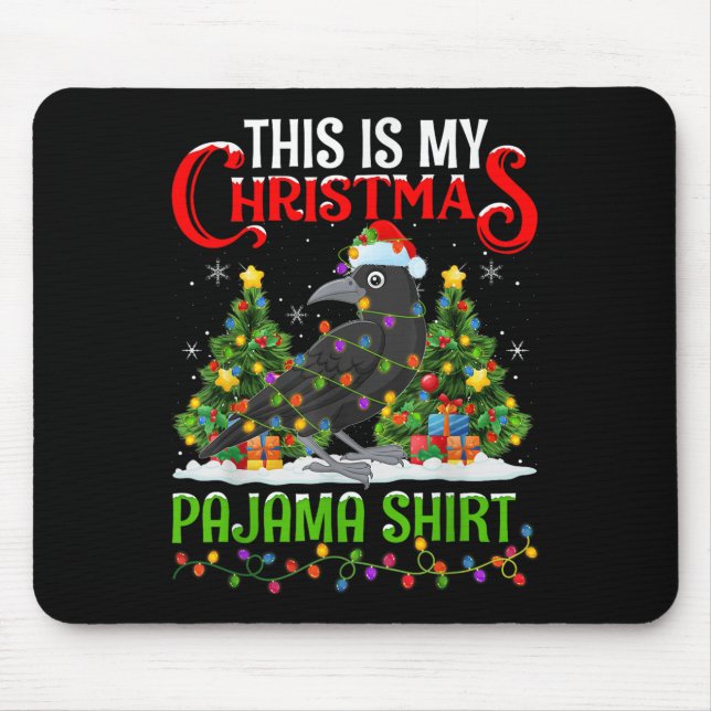 Tapis De Souris Raven Xmas Lights This Is My Christmas Pajama  (Devant)