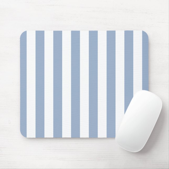 Tapis de souris rayé bleu et blanc (Avec souris)