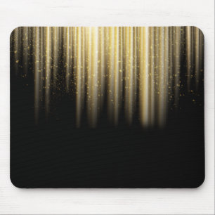 Tapis De Souris rayons de soleil dorés sur fond noir