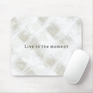 Tapis De Souris Rayures blanches crème chic