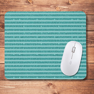 Tapis De Souris Rayures horizontales de style pailleté vert sarcel