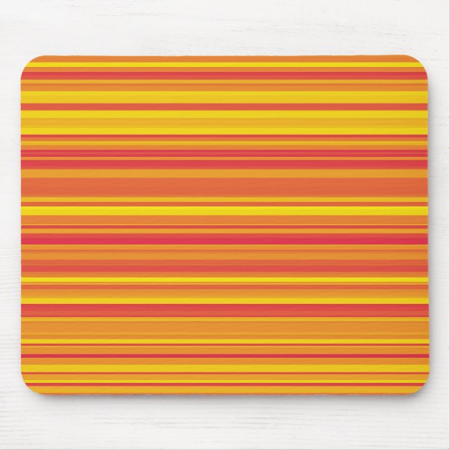 Tapis De Souris Rayures Orange Rouge Jaune (Devant)
