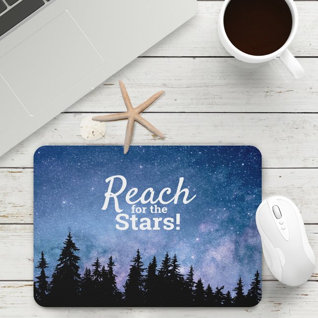 Tapis De Souris Reach For The Stars Motivational Citation Starry S (Créateur téléchargé)