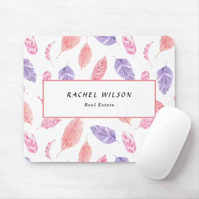 Tapis De Souris Realtor blanc Rose tropical (Avec souris)