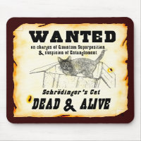 "RECHERCHÉ : Le chat" Mousepad de Schrodinger