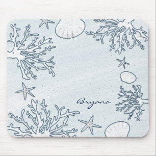 Tapis de souris récif corallien de plage coquillag