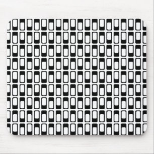 Tapis De Souris Rectangles alternatives (Noir avec Blanc)