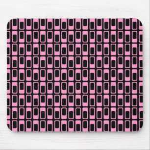 Tapis De Souris Rectangles alternatives (rose avec noir)