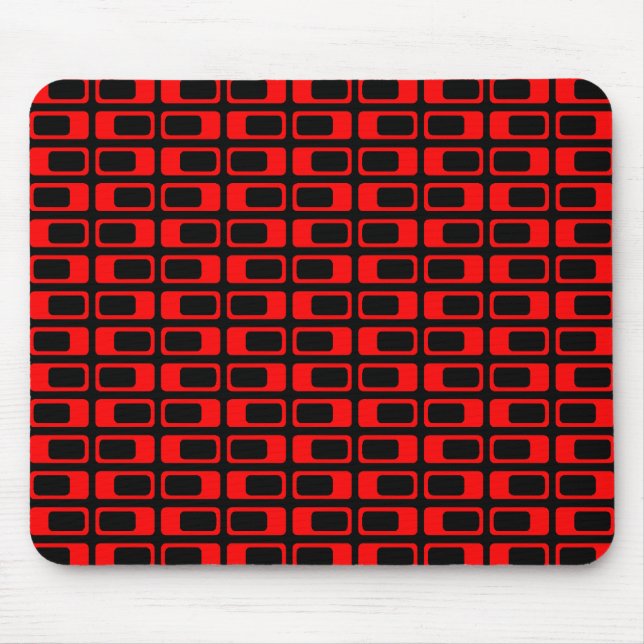 Tapis De Souris Rectangles alternatives (rouge avec noir) (Devant)