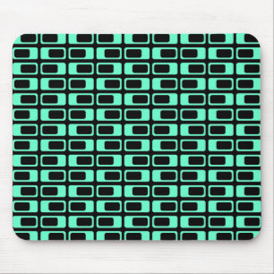 Tapis De Souris Rectangles alternatives (Turquoise avec Noir)
