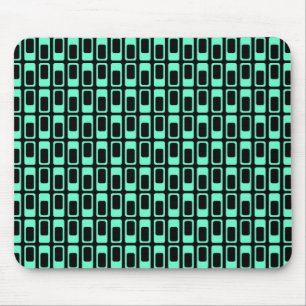 Tapis De Souris Rectangles alternatives (Turquoise avec Noir)