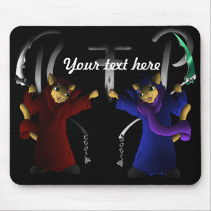 Tapis De Souris Red and Blue Grim Reaper Cats