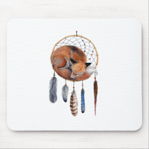 Tapis De Souris Red Fox dormant sur Dreamcatcher
