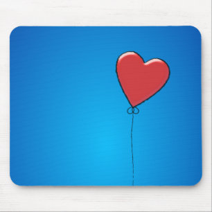 Tapis De Souris Red Heart Balloon Mousepad
