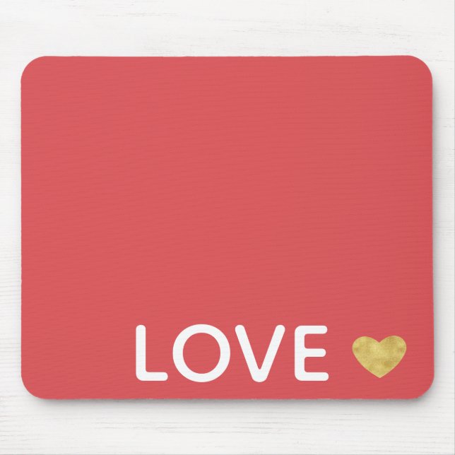 Tapis De Souris Red Love Gold Heart (Devant)